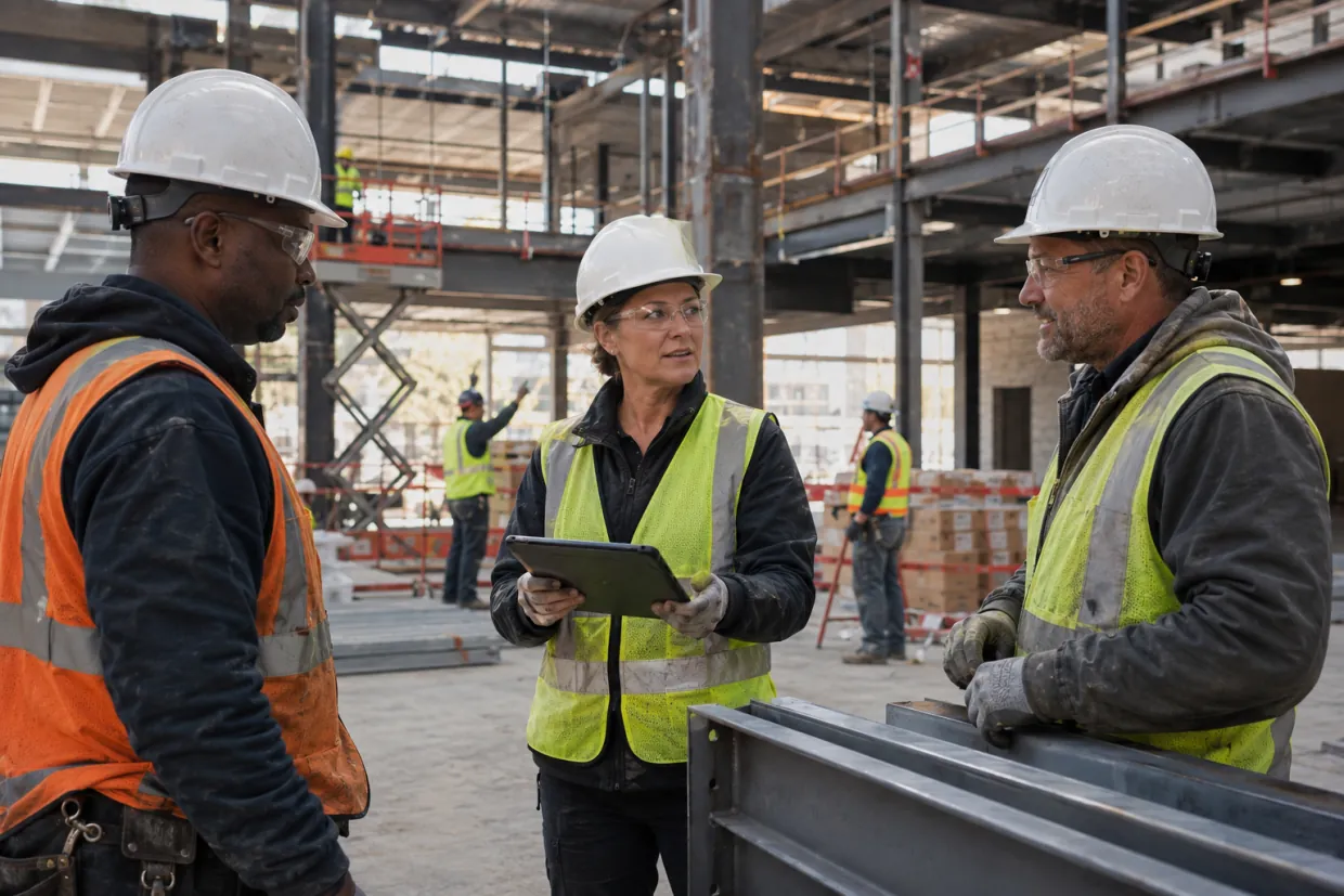 Construction site inspection under way